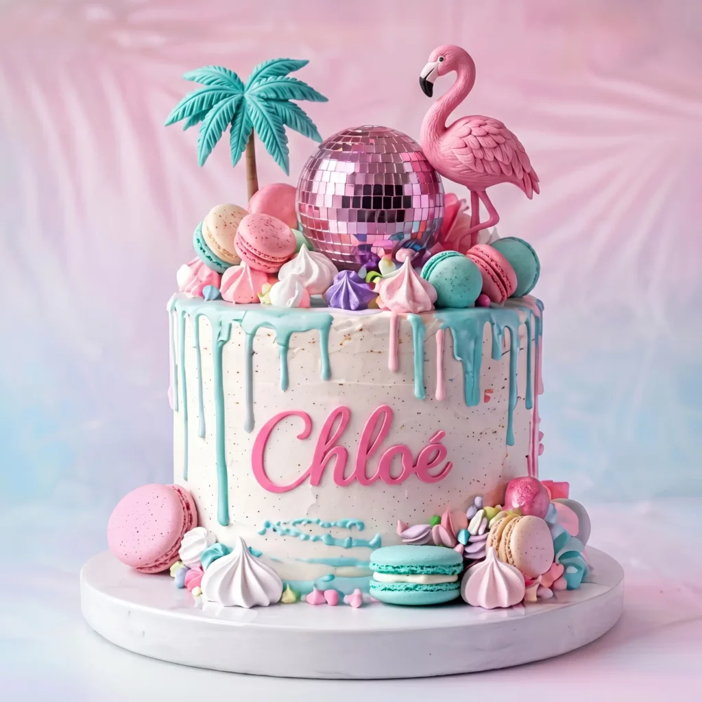 Cake design personnalisé sur le thème de Miami